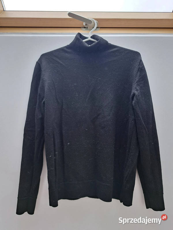 Czarny golf z wełny merino HM 100 wełna rozmiar pomorskie Trąbki Wielkie