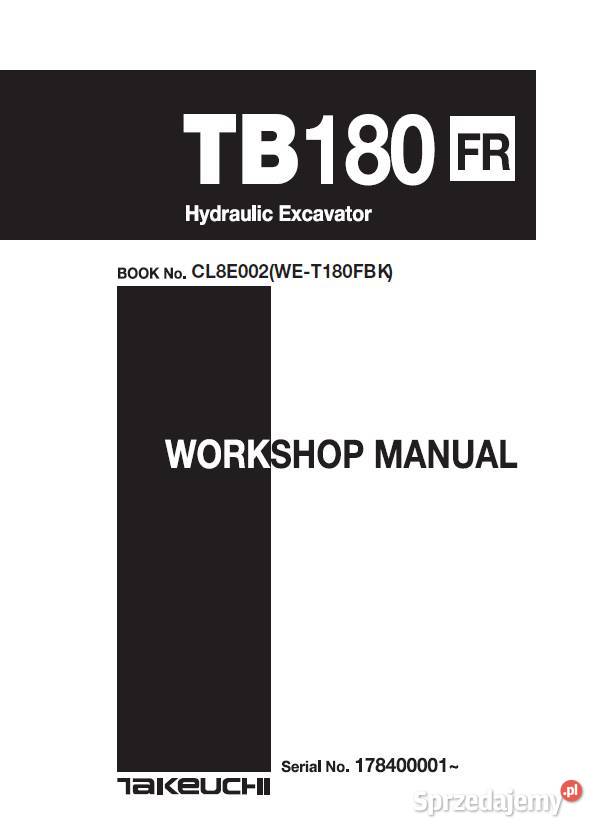 Takeuchi TB228 TB180FR instrukcja naprawy Pozostałe Kielce