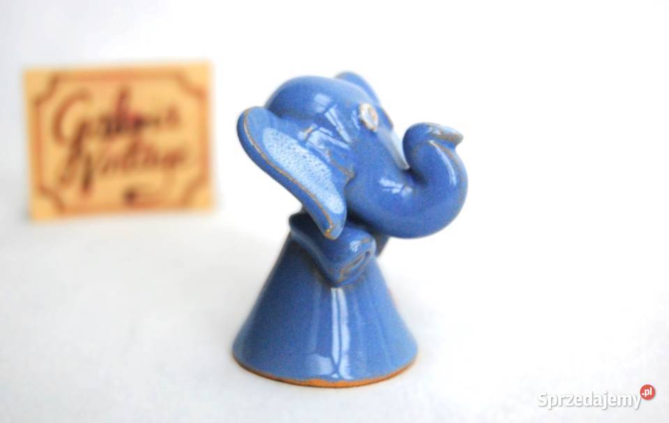 Lawendowy słonik na szczęście i miłość figurka niebieski