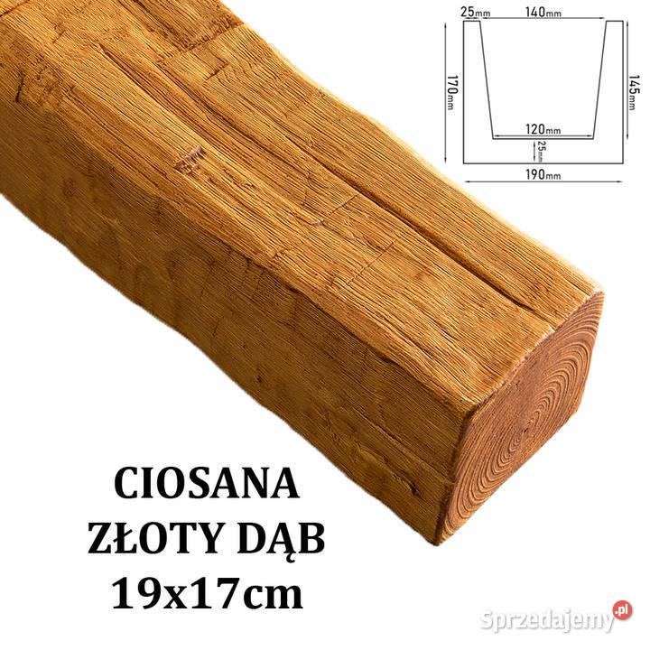 Belka Rustykalna Ciosana 19x17 ZŁOTY DĄB Gdów