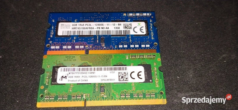 Pamięć RAM 8GB DDR3L 2x4GB 1600MHz SK hynix Lublin sprzedam