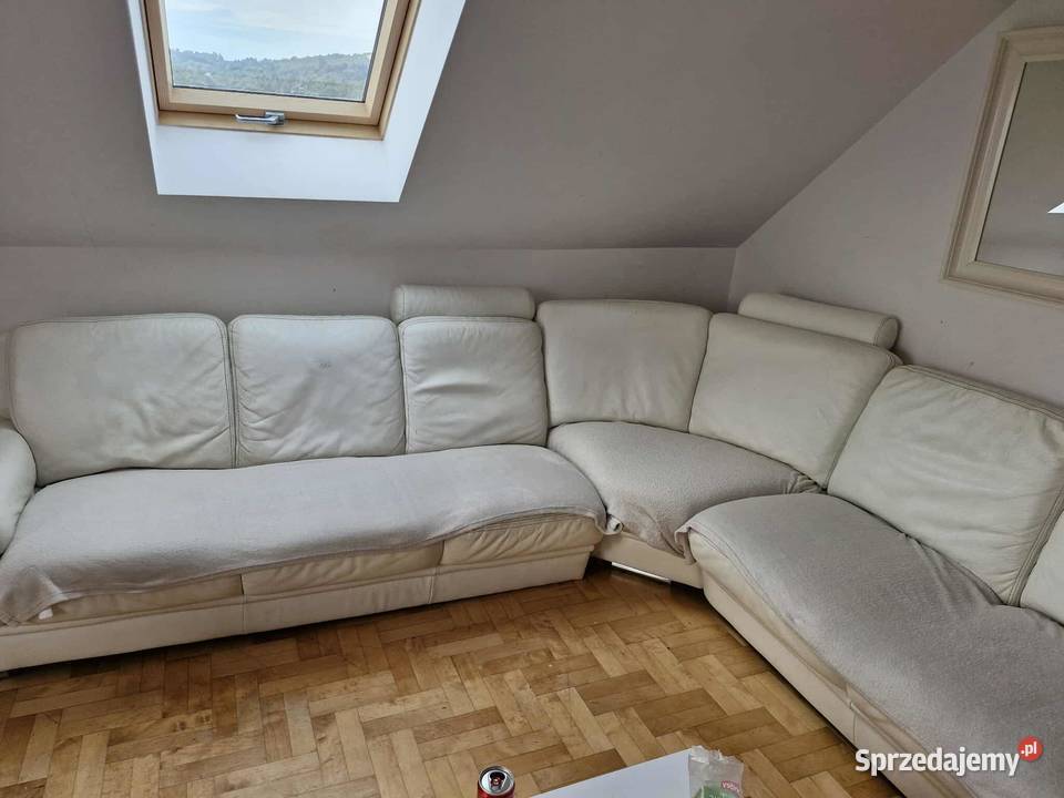 Kanapa narożna kremowa stan na zdjeciu Komplety wypoczynkowe Grodzisko sprzedam