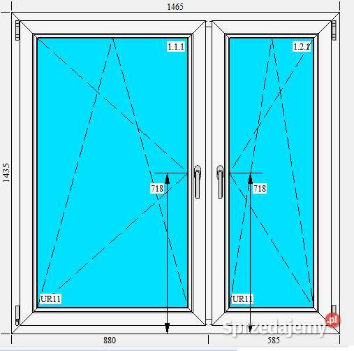 OKNO PCV 1465x1635 OKNA BIAŁE PVC RU RĘKI LUPOL Okna ścienne Łask sprzedam