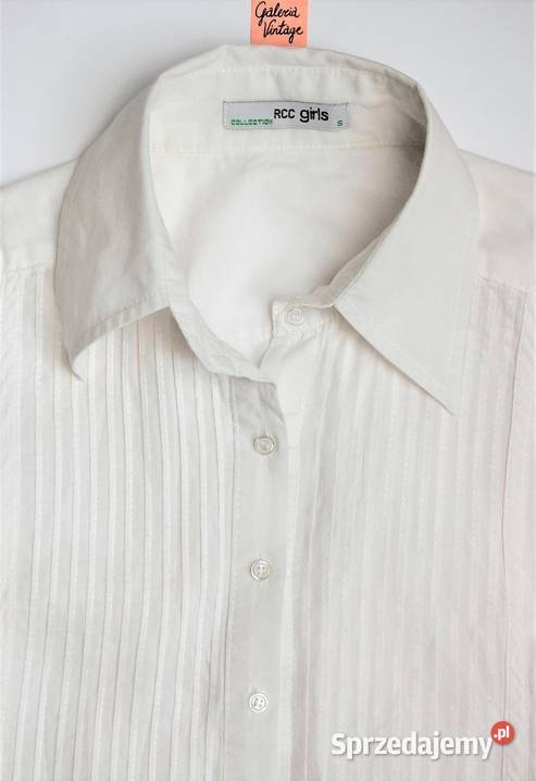 Bluzka damska RCC S plisowana biała wiązane Inny materiał Lublin