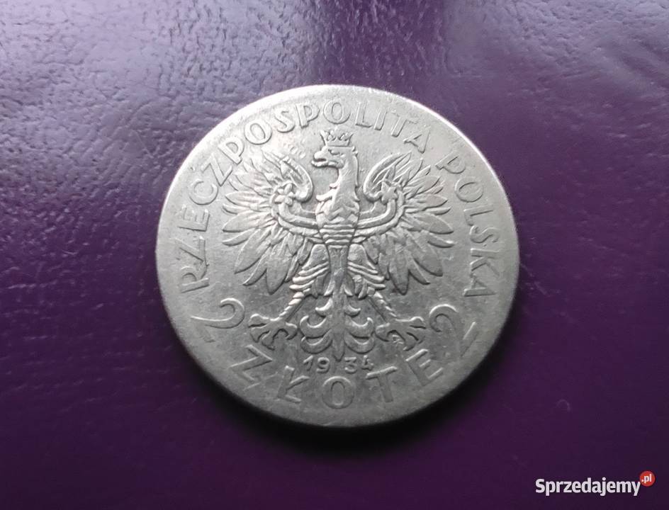 Moneta II RP 2 1934 GŁOWA KOBIETY Srebro mazowieckie Pruszków