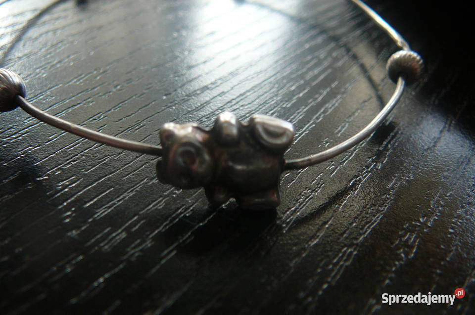 Bransoletka stara srebro z misiem Wrocław