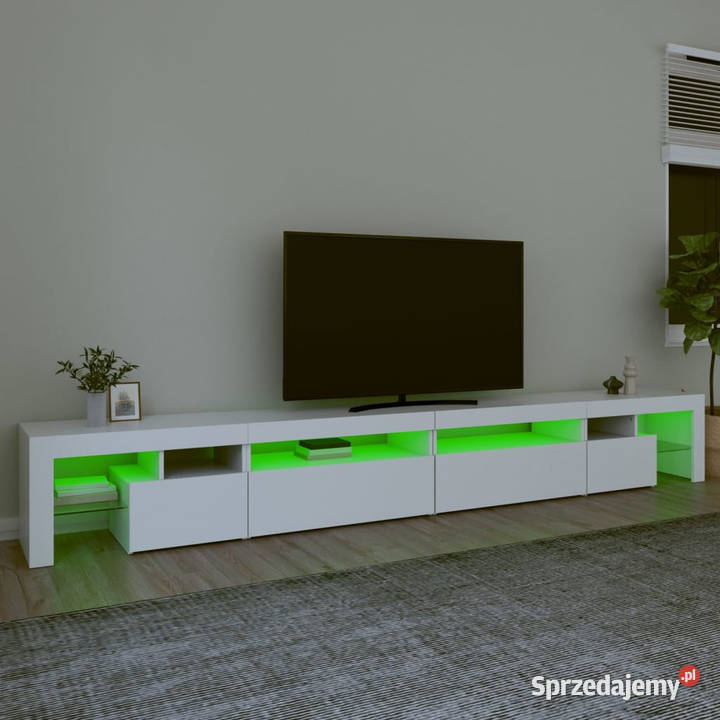 Szafka pod TV z oświetleniem LED biała Warszawa