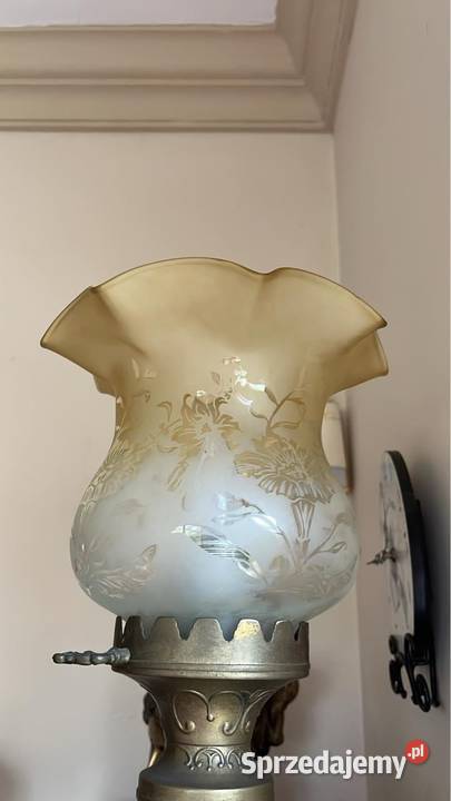 Lampa na żarówkę Kobaltowa podstawa z dekorem z Gdańsk sprzedam