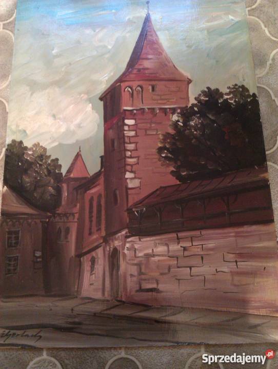 obraz olej EGerlach baszta Zabrze