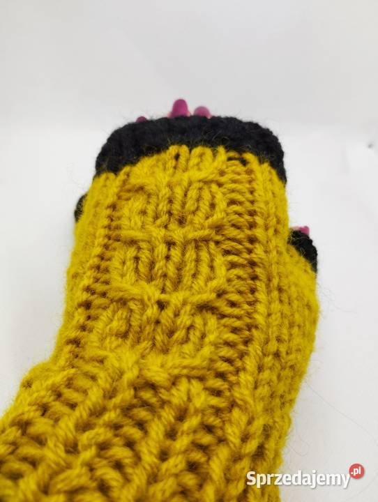 Wełniane mitenki rękawiczki bez palców handmade Olsztyn