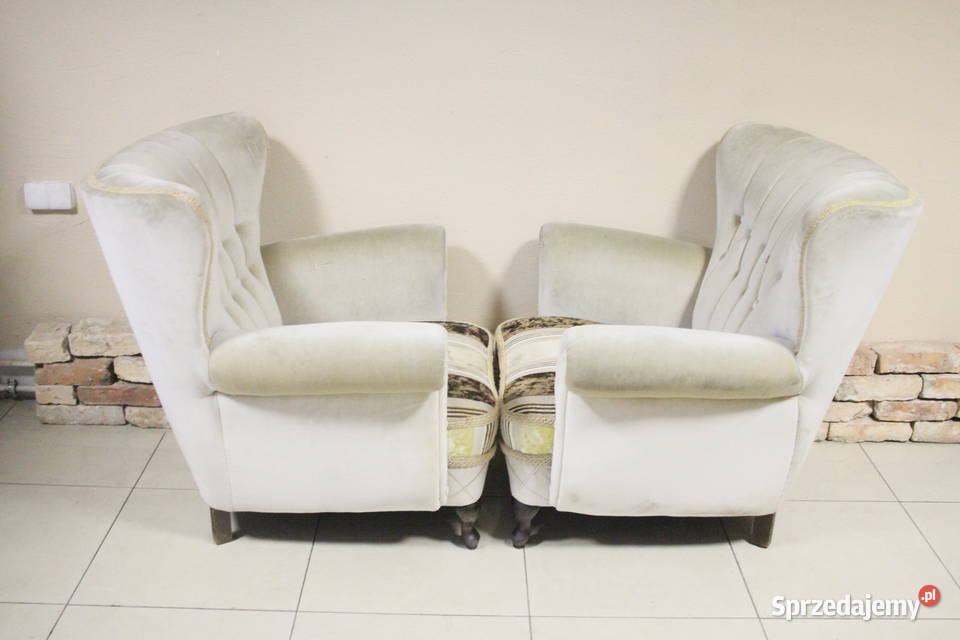 Zestaw dwóch foteli ładne obicie Pszczyna