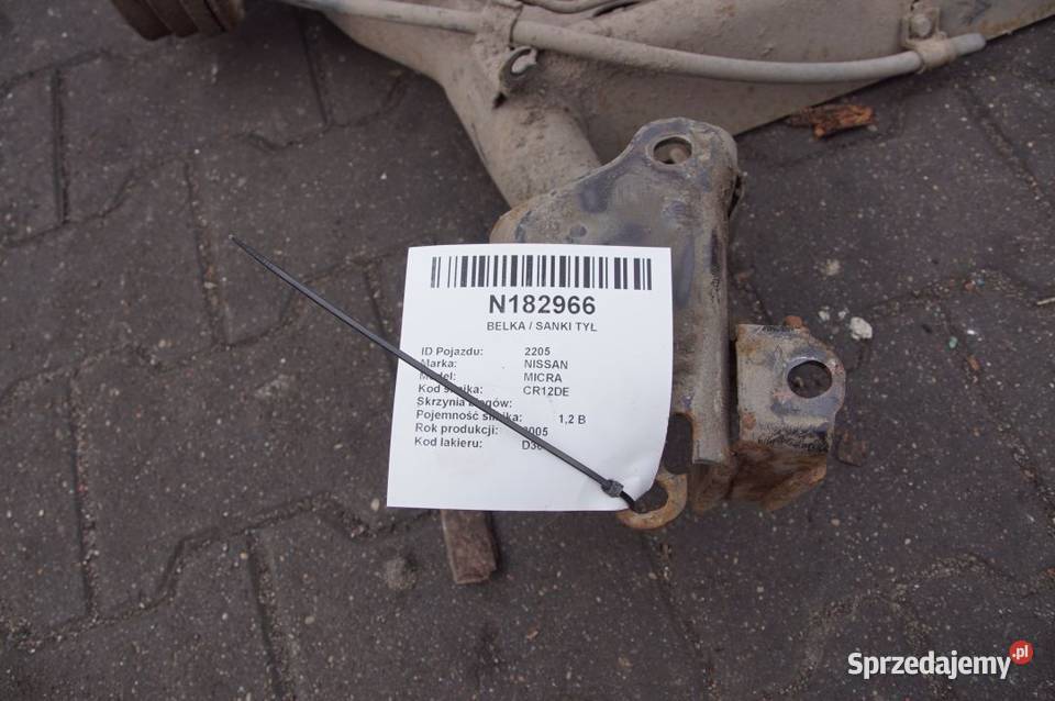 BELKA SANKI TYŁ NISSAN MICRA K12 Lipno sprzedam
