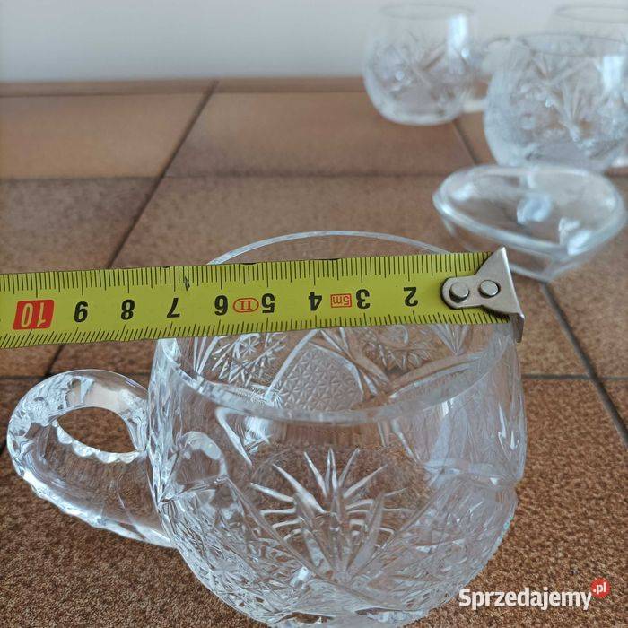 Kubki kryształowe HSK Violetta z czasów PRL Stronie Śląskie