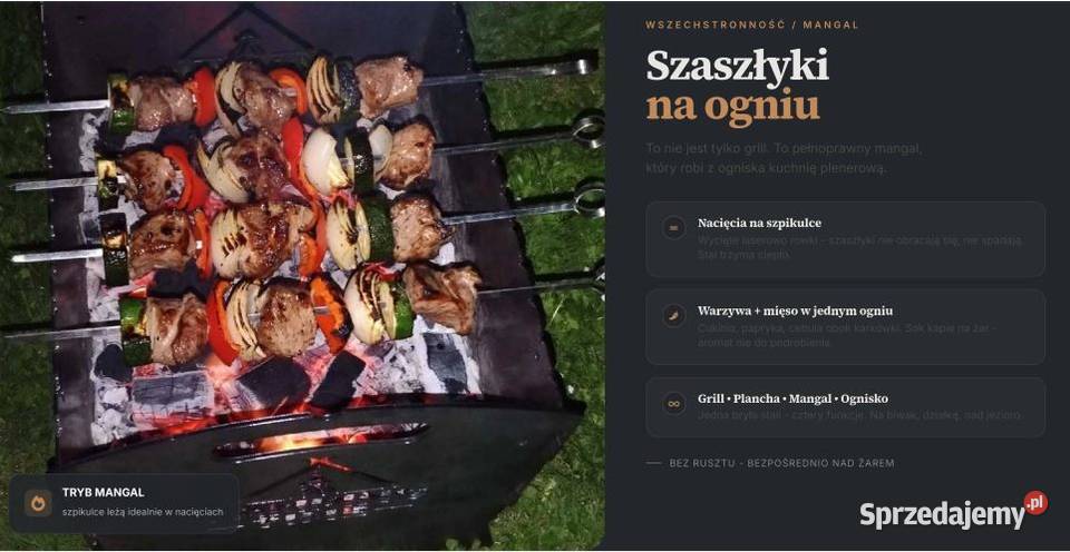 Grill składany mangał palenisko szaszłyki gruba Czechowice-Dziedzice