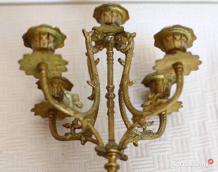 Mosiężny ozdobny świecznik 5 ramienny kandelabr pomorskie Gdańsk sprzedam