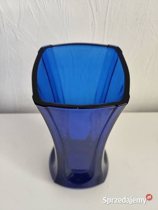Vintage wazon kobaltowy Luminarc France Grube Poddębice