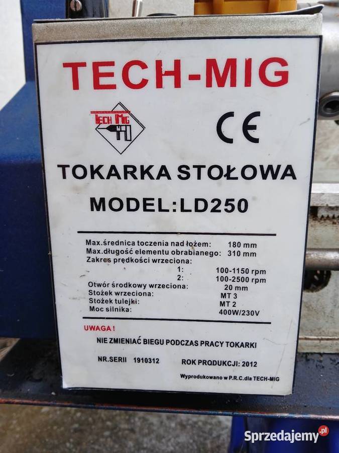 Tokarka TECHMIG LD 250 osprzęt Resko