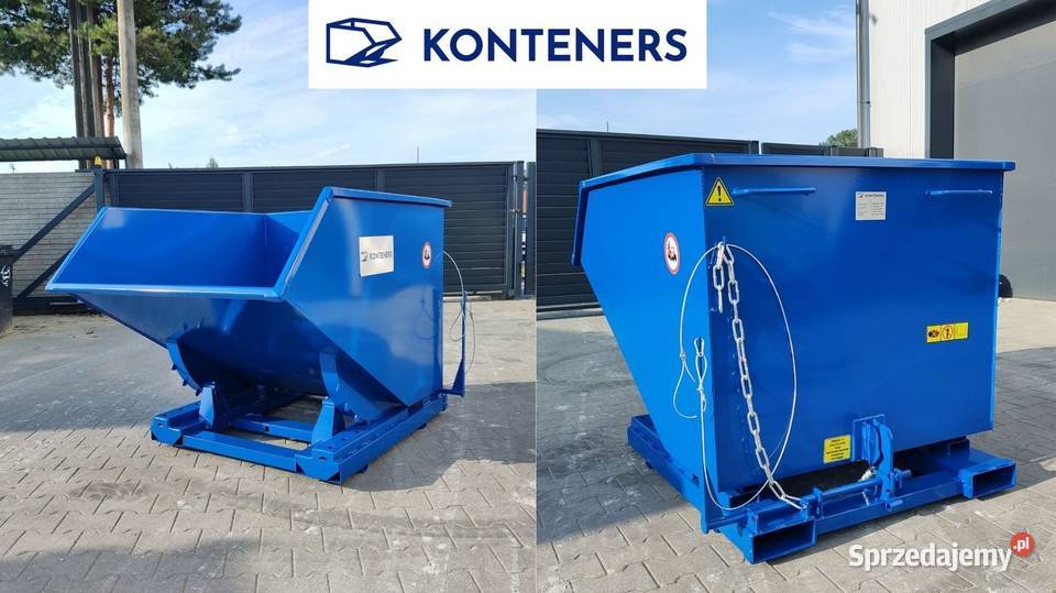 Kontener samowyładowczy 1m3 1000 L KOLEBA ZŁOM
