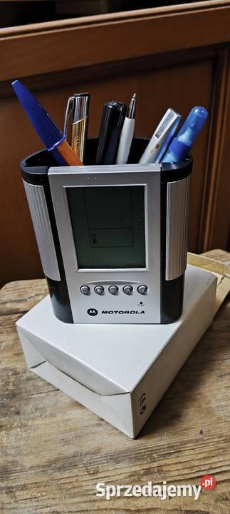 Motorola przybornik na biurko pojemnik z zegarem Gliwice