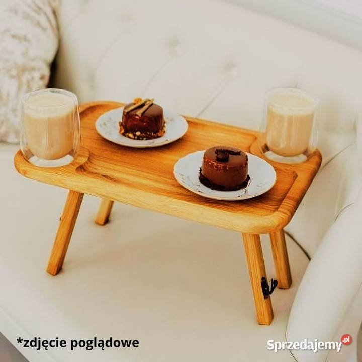 Taca patera deska dębowa stolik śniadaniowy Skawina