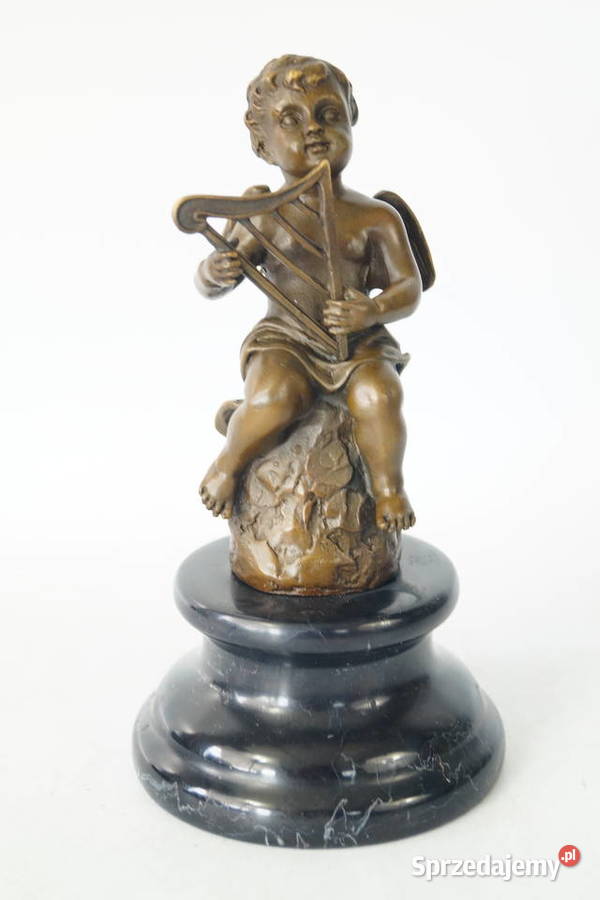 Figura z brązu grający amor putto rzeźba 4 Gizałki sprzedam