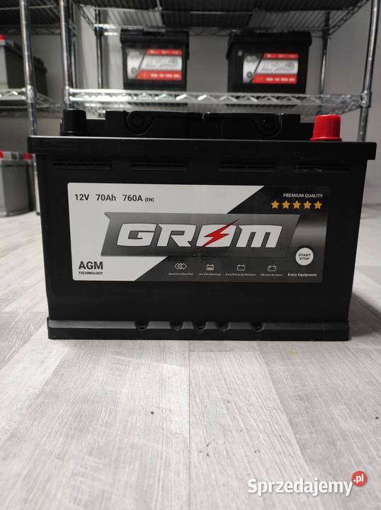 Akumulator GROM AGM STARTSTOP 70Ah 760A Prawy Akumulatory Warszawa