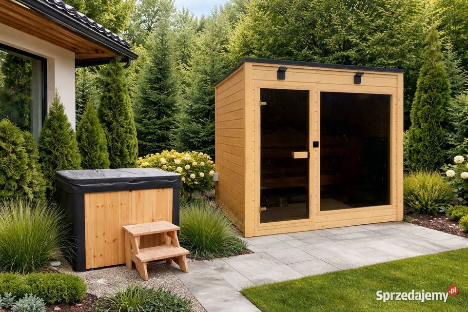 SAUNA OGRODOWA CUBE LUX 22 x 22m z wanną do Wrocław