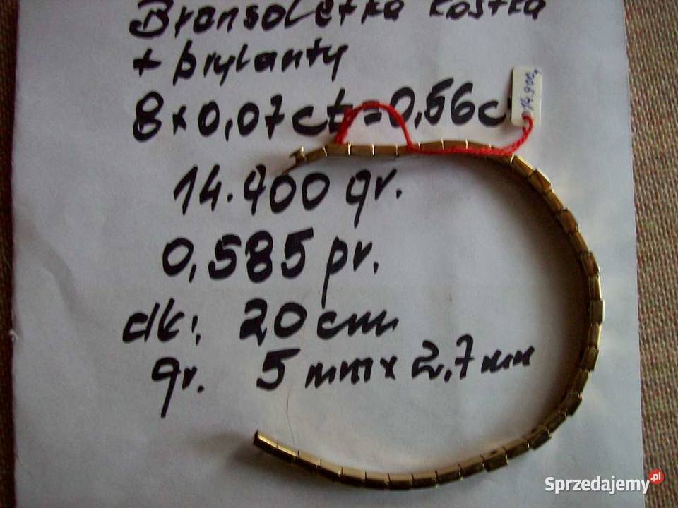 Bransoletka kostka dł 20 585pr sprzedam