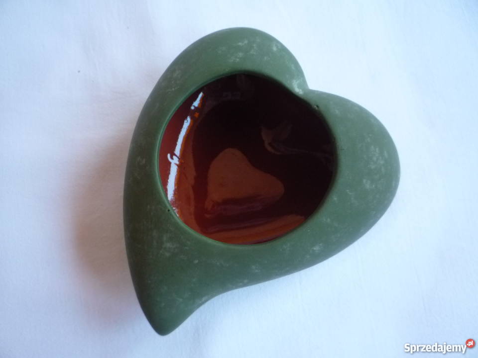 Almi Decor Nowy świecznik zielone serce ceramika Szczecin