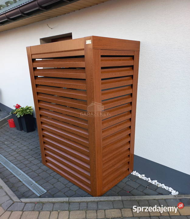 Osłona pompy ciepła 100x60x190 ciemny orzech Łapanów
