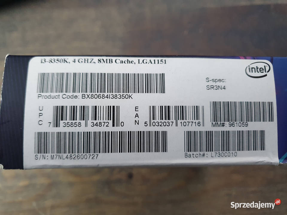 Intel Core i3 8350k unlocked Intel Rydułtowy