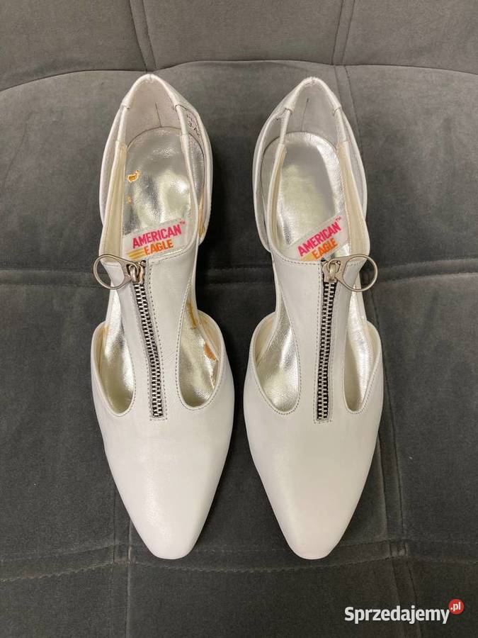 Nowe białe płaskie buty American Eagle vintage inna Nisko