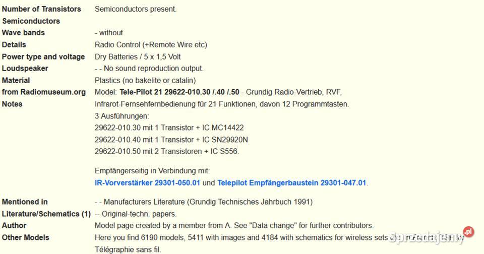 Pilot Grundig tele pilot 21 Year 19761977 Gorlice