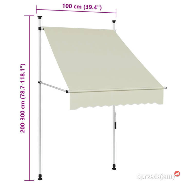 Markiza zwijana ręcznie 100 kremowa WM145833 Warszawa