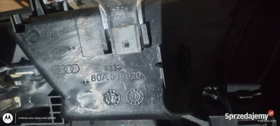 Audi Q5 model 80a komplet klamek wewnętrznych Lubin