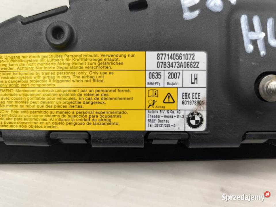 PODUSZKA FOTELA KIEROWCY LEWY PRZÓD BMW E87 E81 osobowe sprzedam