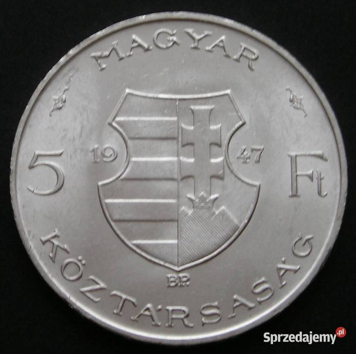 Węgry 5 forint 1947 SREBRO Kossuth stan 12 łódzkie sprzedam