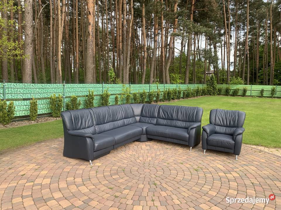 NATURIA NIEMIECKI NAROŻNIK Z FOTELEM SKÓRA Kalety