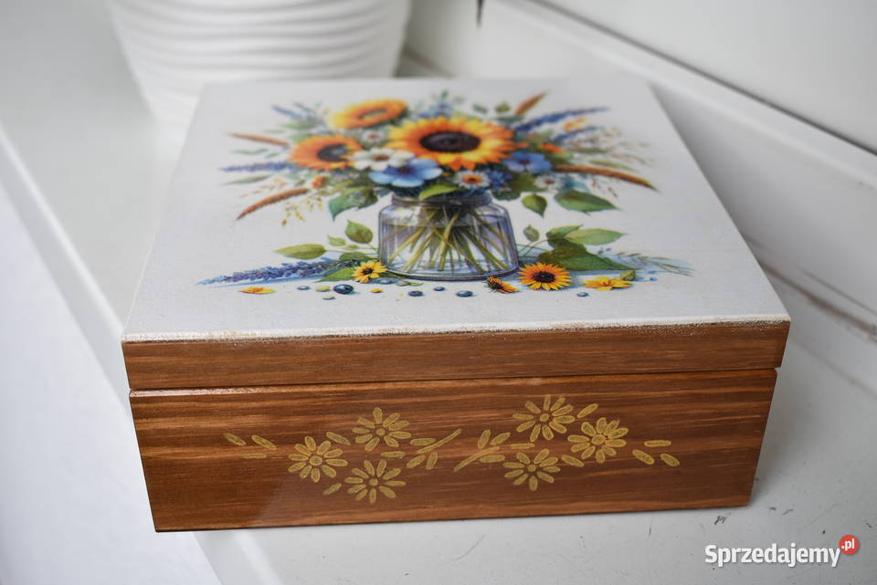 Szkatułka pudełko decoupage rękodzieło