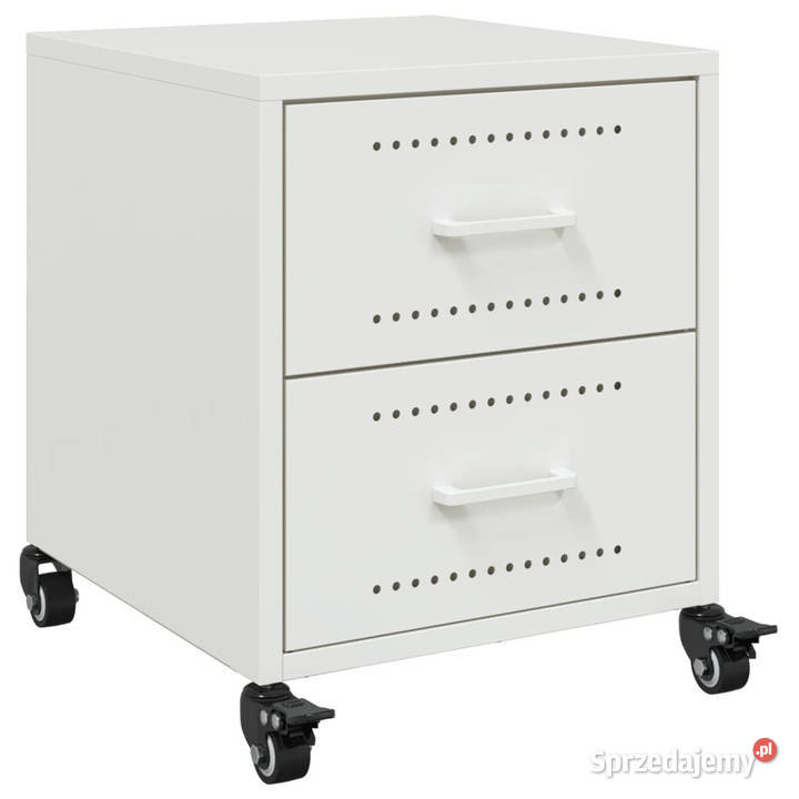 Szafka nocna biała 36x39x435 stal WM846636 Nocne