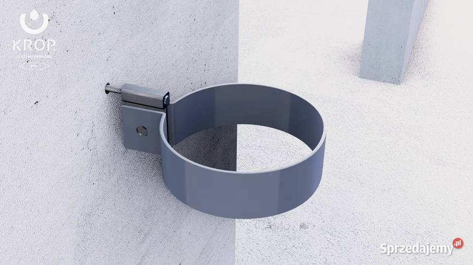 KROP PVC System Rynnowy UCHWYT OBEJMA RURY 63 Hajnówka