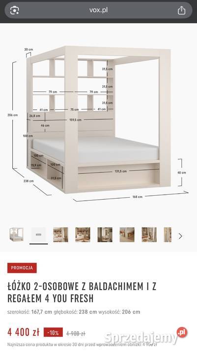 Łóżko z baldachimem materac mazowieckie Warszawa