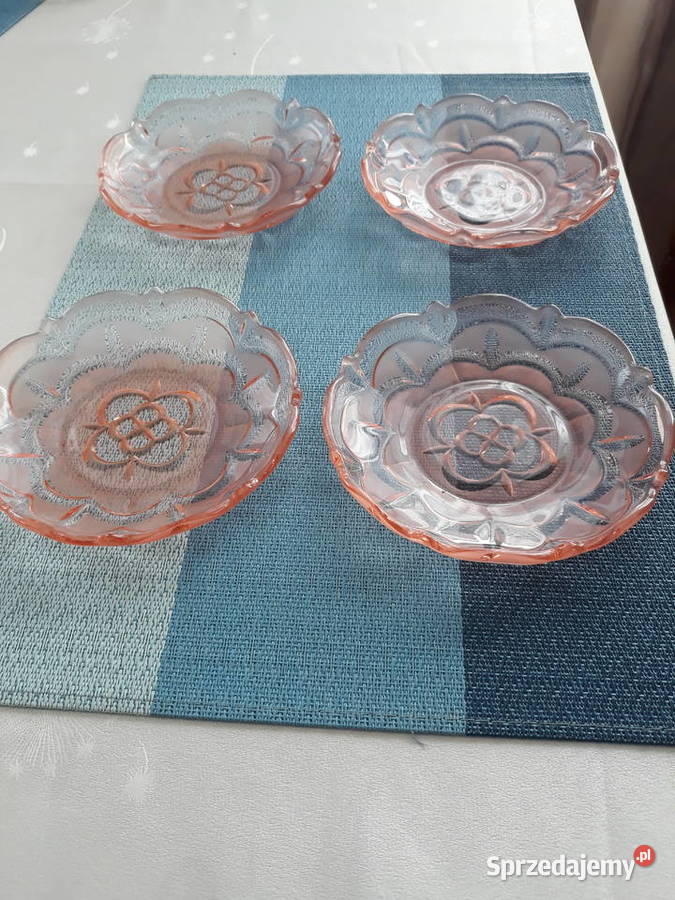 Talerzyki kryształowe szklane 4 kolor Aleksandrów Łódzki