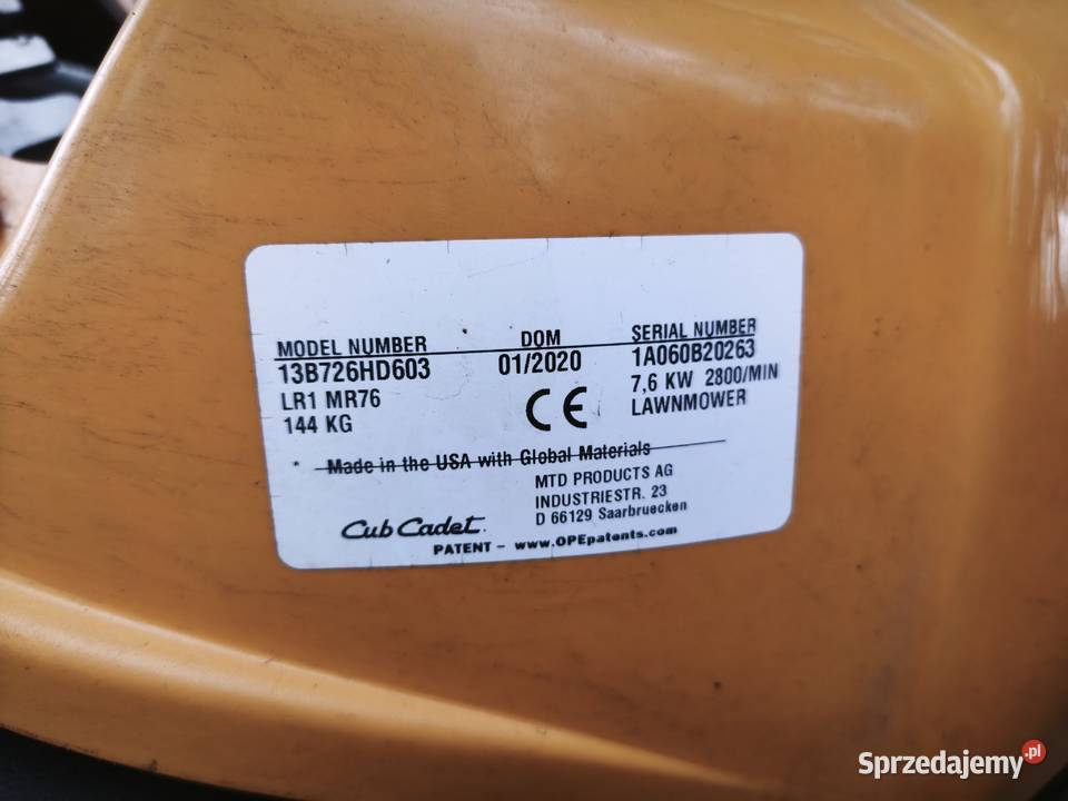 Traktorek kosiarka Cub Cadet LR1 MR76 Częstochowa