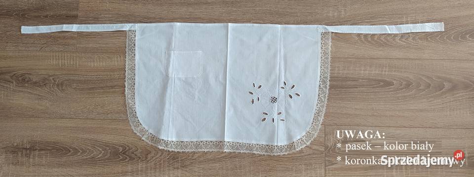 Fartuch damski HAFT koronka kremowa