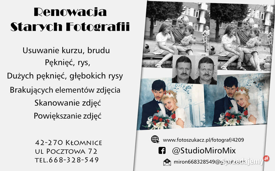Renowacja Starych Fotografii MiroMix Kłomnice