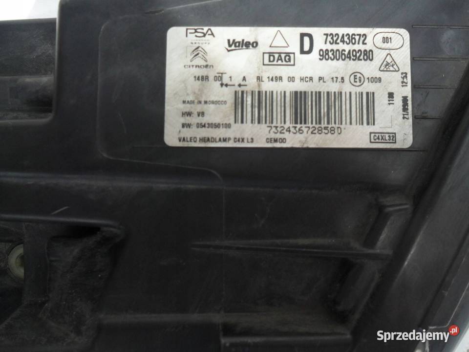 REFLEKTOR PRZÓD STRONA PRAWA CITROEN C4 III EC4 Nowy Tomyśl