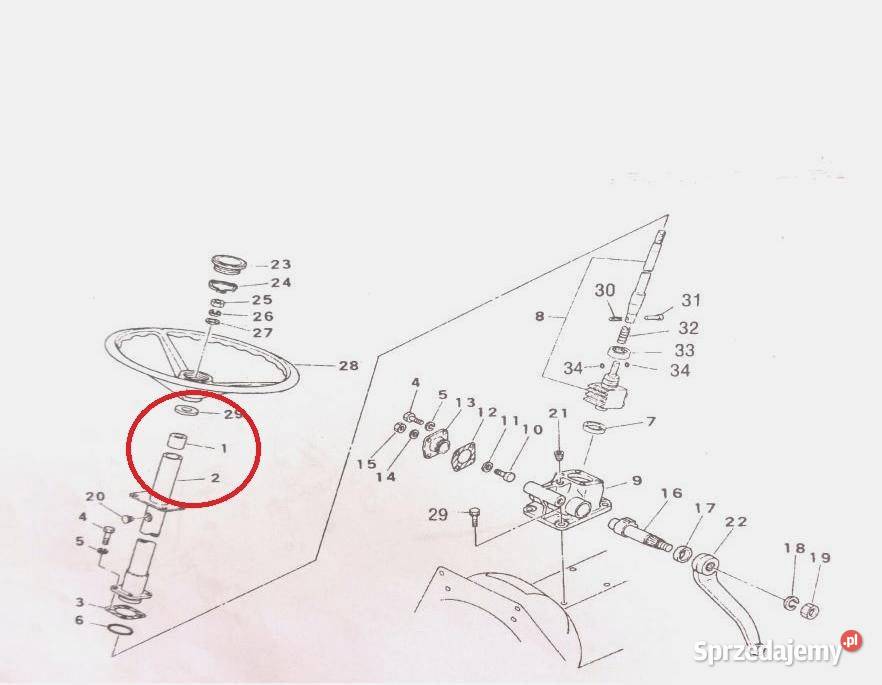 Gumowa osłona kolumny kierowniczej Mitsubishi