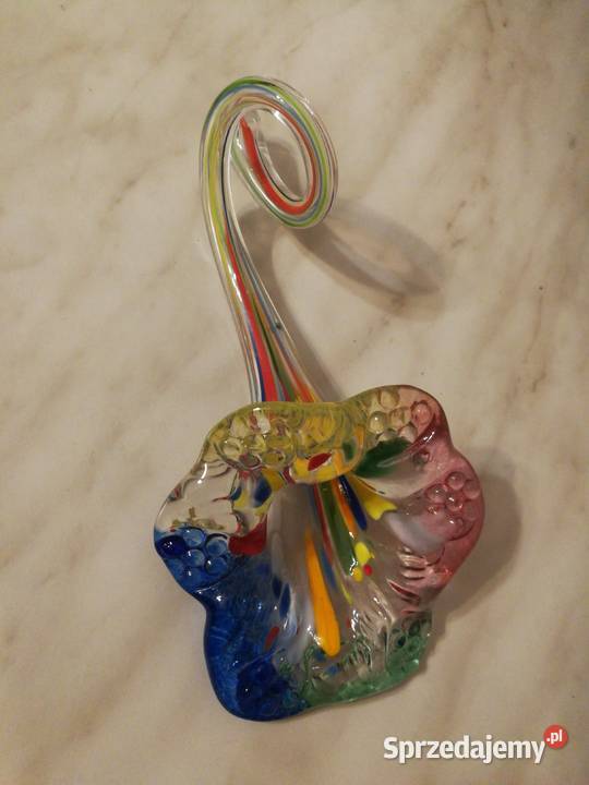 Szklany kolorowy kwiat leżący dekoracja Choszczno