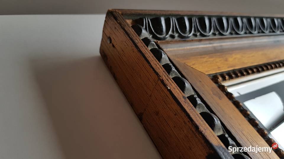 Stara grafika Cuxhaven UM 1840 w ramie z lustrem śląskie Dąbrowa Górnicza